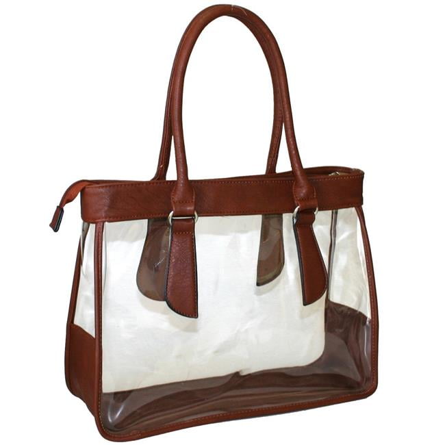 Gold Rush C118BRN Women Clear Bag Transparent See Through Clear Purse