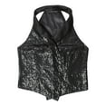 thumbnail image 5 of TTAO Womens Sequins Suit Vest Lapel Sleeveless Glitter Sparkly Dressy Waistcoat for Rave Dance Party Black M, 5 of 7