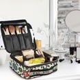 thumbnail image 5 of FORMRS Travel Makeup Bag Large Capacity Train Case Cosmetic Organizer with Adjustable Dividers, Vibrant Floral, 5 of 8
