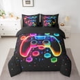 thumbnail image 2 of Manfei Multicolor Cartoon Console 7-Piece Twin Bedding Sets,Gamer Gaming Bedding Comforter Set,Rainbow 3D Hexagon Sheet Sets For Adults,Luxury Bedroom Decor Reversible, 2 of 8