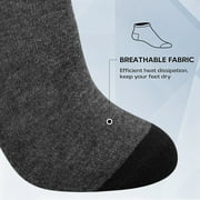 Loritta 18 Pairs Mens Ankle Socks Size 6-12, Low Cut Mens Socks Value Pack Breathable Black/White/Gray