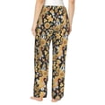 thumbnail image 3 of Naloa Sunflowers Bee Print Women’s Ultra-Soft Comfy Pajama Lounge Pants with Pockets & Drawstring, 3 of 8
