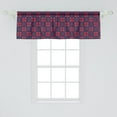 thumbnail image 2 of Ambesonne Retro Window Valance, Rococo Baroque Influences, 42" x 18", Indigo and Vermilion, 2 of 3