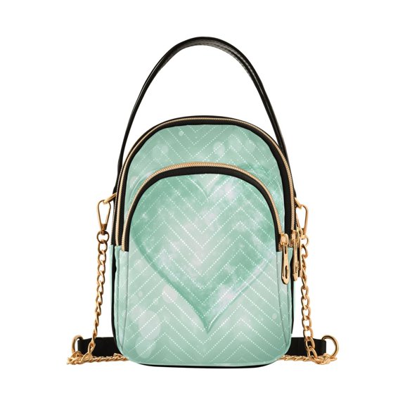 Shoulder Handbag Women's Crossbody Handbags 5.91x3.15x8.27 Inch Bank Card Bag Cash Bag Key Bag Light Green Love