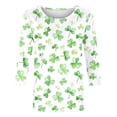 thumbnail image 7 of Xuyuer Fashion Women's Casual Printed Round Neck 3/4 Sleeve T-shirt Fashionable Blouse Tops, 7 of 7