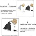 thumbnail image 4 of Wall Lamp With Cable, Vintage Retro E27 Socket, 350 Degree Rotation, Bedside Reading Lamp, E27 Bulb Compatible, 4 of 5