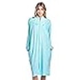 thumbnail image 3 of Casual Nights Women's Zipper Front Jacquard Terry Fleece Robe Duster - Green - X-Large, 3 of 4
