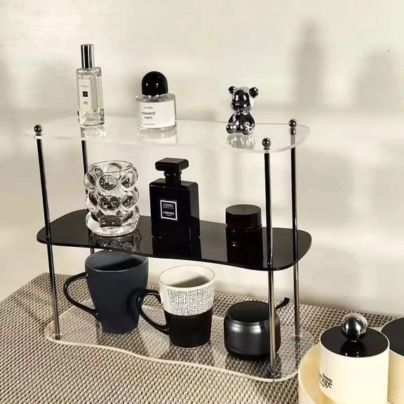 2-3Layers Acrylic Desktop Storage Rack Water Cup Perfume Bathroom Table Top Cosmetics Storage Jewelry Display Frame Organizer