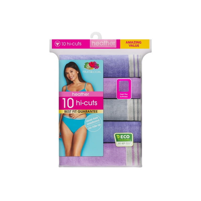 Fruit of the Loom Women's Hi-Cut Underwear, 10 Pack