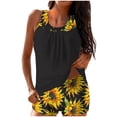 thumbnail image 2 of Trajes de baño Amzcrzy Tankini para mujer, bikini de control de abdomen para mujer, traje de baño conservador de cintura alta, estampado de moda, traje de baño de dos piezas multicolor, 2XL, 2 of 6