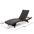 thumbnail image 2 of GDF Studio Olivia Outdoor Wicker 3 Piece Armless Adjustable Chaise Lounge Chat Set with Cushions, Multibrown and Blue, 2 of 9
