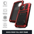 thumbnail image 6 of Compatible with iPhone 13 Pro Max Case Metal Phone Case Stand Built in Screen Protector Outdoor Sports Heavy Duty Protection Shockproof Cover (2021 6.7 lnch) Red, 6 of 16