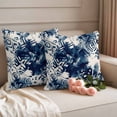 thumbnail image 2 of Blue Tie-dye Outdoor Waterproof Pillow Covers, Vintage Rustic Abstract Painting Art Decorative Square Throw Pillowcase Sofa Cushion Sham for Patio/Couch/Chair, 26"x26" 2 Pack, 2 of 8