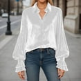 thumbnail image 2 of Daznico Blouse Élégante à Manches à Volants pour Femmes, Tenue de Soirée Formelle, 2 of 5