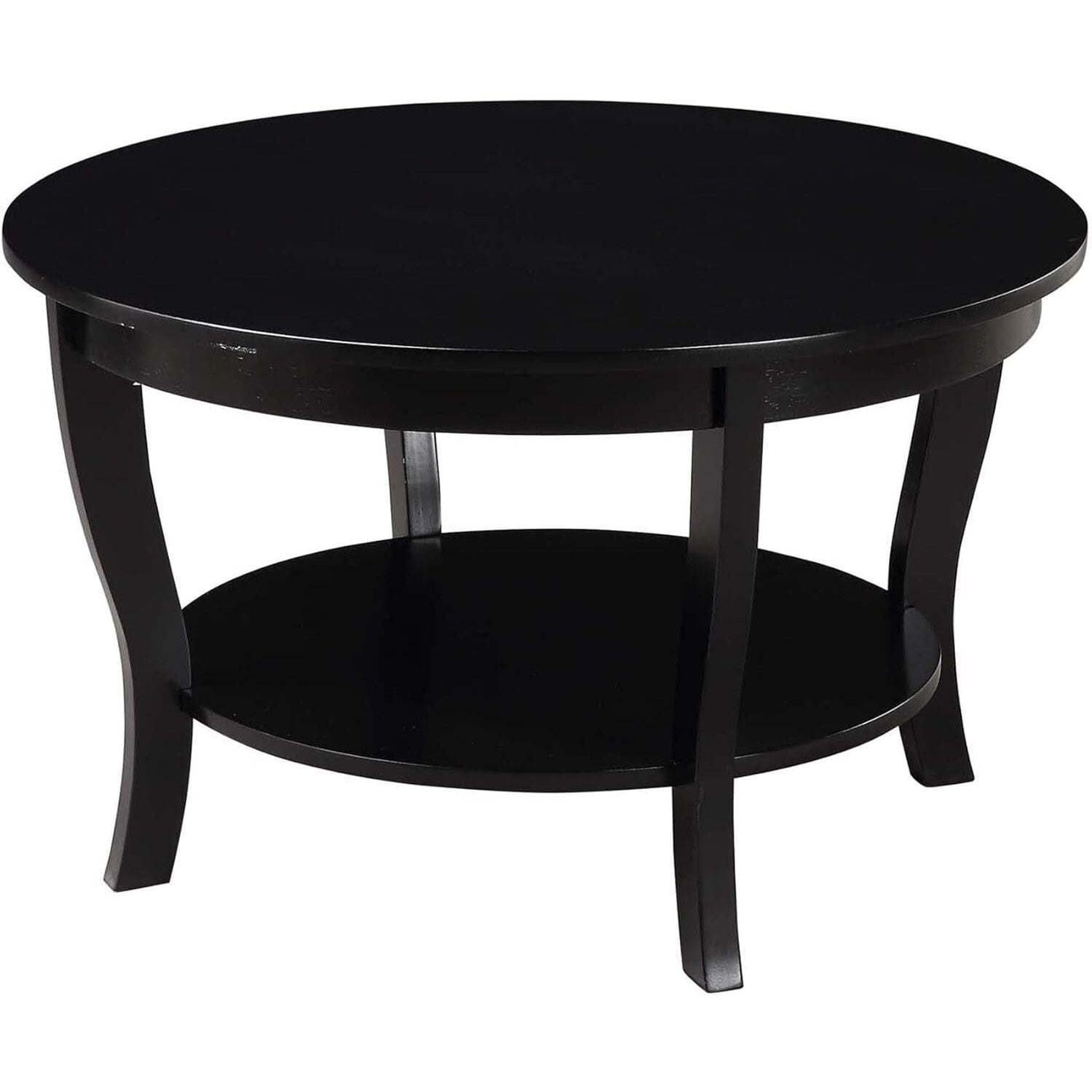 Convenience Concepts American Heritage Round Coffee Table 30" in Black Wood