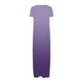 thumbnail image 6 of NXMZXB Plus Size Maxi Dresses for Curvy Women Loose Fit Casual Summer Short Sleeve Crewneck Long T-Shirts Dress Elegant Flowy Beach Sundress with Pockets C-Purple XL, 6 of 6