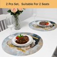 thumbnail image 5 of Coastal Seashells Round 13 Inch Placemats Set of 2, Rustic Nautical Oil Abstract Painting HeatResistant Non Slip Place Mats for Dining Table, Wipeable Braided Kitchen Table Mats for Housewarming, 5 of 9