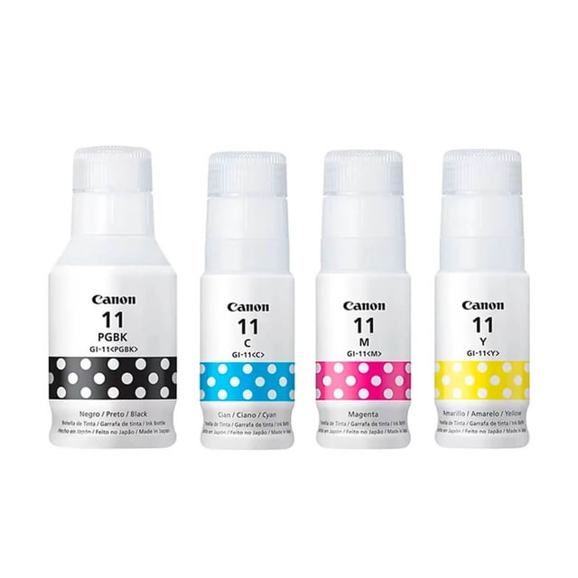 KIT CANON TINTA GI-11 NEGRA, AMARILLA, CYAN Y MAGENTA Canon C001