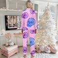 thumbnail image 4 of Ulitacool Womens Sexy Pajamas Halloween Round Neck Sleepwear Cartoon Prints Top And Pants Jammies Short Sleeve Nightwear Autummn Winter Sweet Outfits S B, 4 of 5