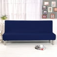 thumbnail image 4 of 2024 Folding Sofa Bed Cover Solid Color Futon Armless Slipcover Polyester Elastic Fabric All-Inclusive Cover, 4 of 7