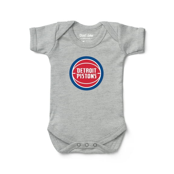 Newborn & Infant Chad & Jake Heather Gray Detroit Pistons Primary Logo Bodysuit