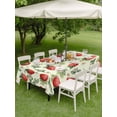 thumbnail image 4 of Outdoor Tablecloth with Umbrella Hole for Patio/Picnic/Party/Camping, Red Strawberry Waterproof Table Cloth Rectangle Table Cover Washable, Summer Fruits Farmhouse Leaves Flower Pastoral (52"x 70"), 4 of 8