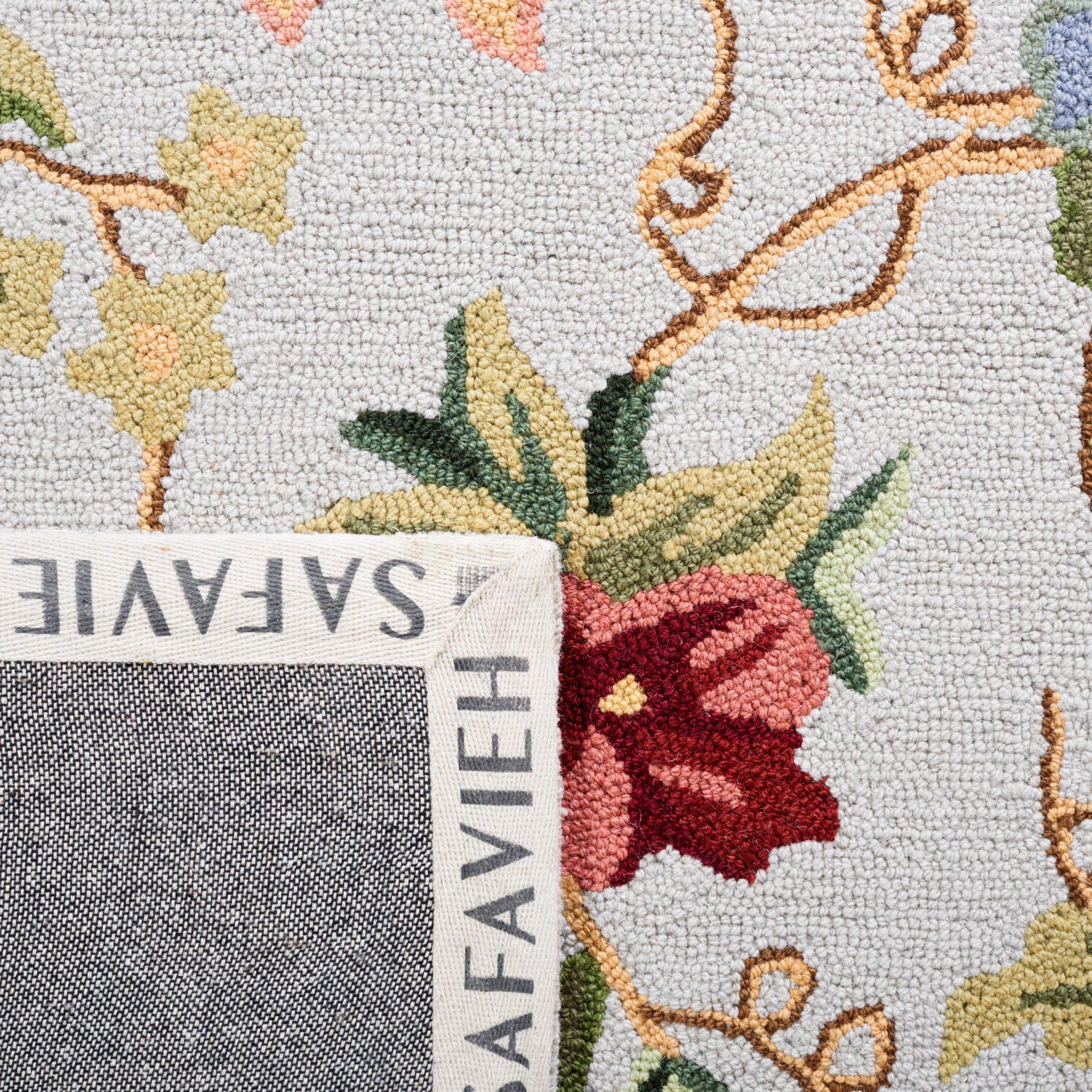 Safavieh Chelsea Gisselle Bordered Wool Area Rug, Gray, 4'6" x 6'6" Oval