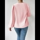 thumbnail image 4 of Blusas de Mujer con Cuello Vuelto, Larga, para Profesora, Oficina, Negocios, Elegantes, Informales Rosa XXXL, 4 of 5