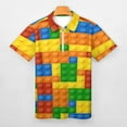 thumbnail image 3 of Brick Art Men Zipper T-shirt Summer Casual Short Sleeve T-shirt Top, 3 of 7