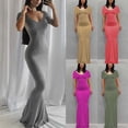 thumbnail image 1 of Gspmoly Robes pour Femmes, Robes d'Été Décontractées pour Femmes à Col Rond, Manches Courtes, Unies, Robes de Mariage pour Femmes Offres du Jour, 1 of 4