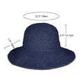 thumbnail image 7 of Women's Straw Floppy Sun Hat Foldable Wide Brim Summer Beach Crochet Hat/Navy Blue, 7 of 7