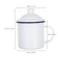 thumbnail image 2 of HONMEET White Enamel Camping Coffee Mug with Handle Heat Resistant Lid for Travel, 2 of 8