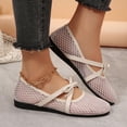 thumbnail image 5 of KIJBLAE Women's Plus Size Mesh Round Toe Bow Knot Flats, Solid Slip On Soft Sole Casual Flat Shoes Beige 42, 5 of 9