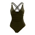 thumbnail image 5 of MSJUHEG Strapless Swimsuits for Women,Ruched Push Up Bathing Suit,Tie Side,One Piece Swimsuits,Monokini Swimsuits for Women,Plus Size One Piece Swimsuit,Full Coverage Slimming Swimwear Green S, 5 of 5