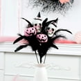 thumbnail image 4 of Plume Pumpkin Bouquet, Skull Floral Arrangement Centerpiece, Spooky Table Decor, Gothic Thanksgiving Display, Halloween Mantle Accent, 4 of 7