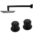 thumbnail image 1 of Regadera Cuadrada de 15cm Negro Mate con Brazo Cuadrado y Manerales Q2NEG, 1 of 5