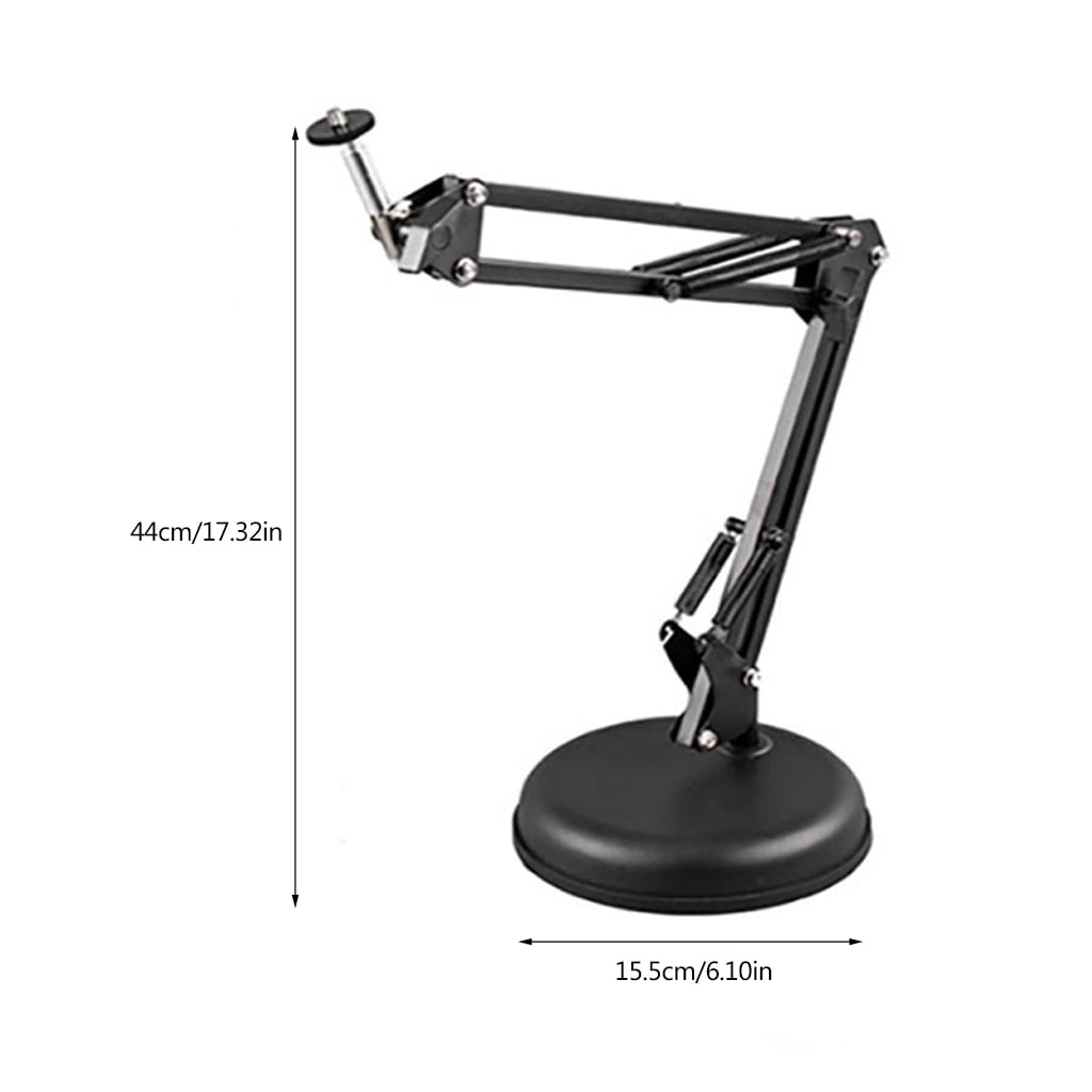 NEXAVKPR Desk Mic Stand Adjustable Desktop Microphone Stand Tabletop Table Top Short Stand with Gear Fixing Boom Arm
