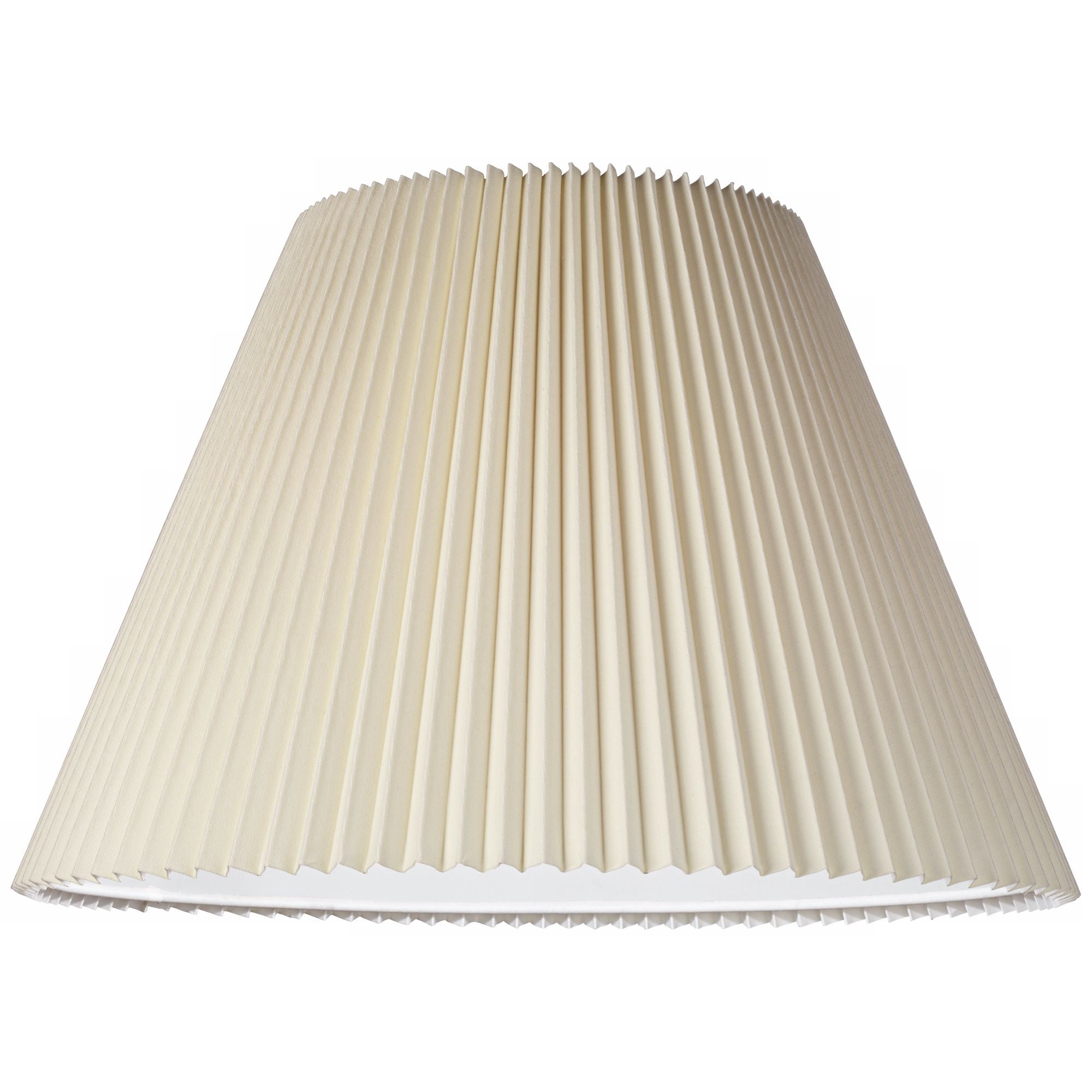 Springcrest Empire Lamp Shade Beige Pleated Large 10.75" Top x 22" Bottom x 15.5" High Spider Replacement Harp and Finial Fitting