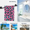 thumbnail image 3 of GZHJMY Beautiful Cheetah Skin Leopard Print Soft Bath Towel Highly Absorbent Large Hand Towels Multipurpose for Bathroom, Hotel, Gym and Spa (16" x 30",Pink Turquoise), 3 of 4