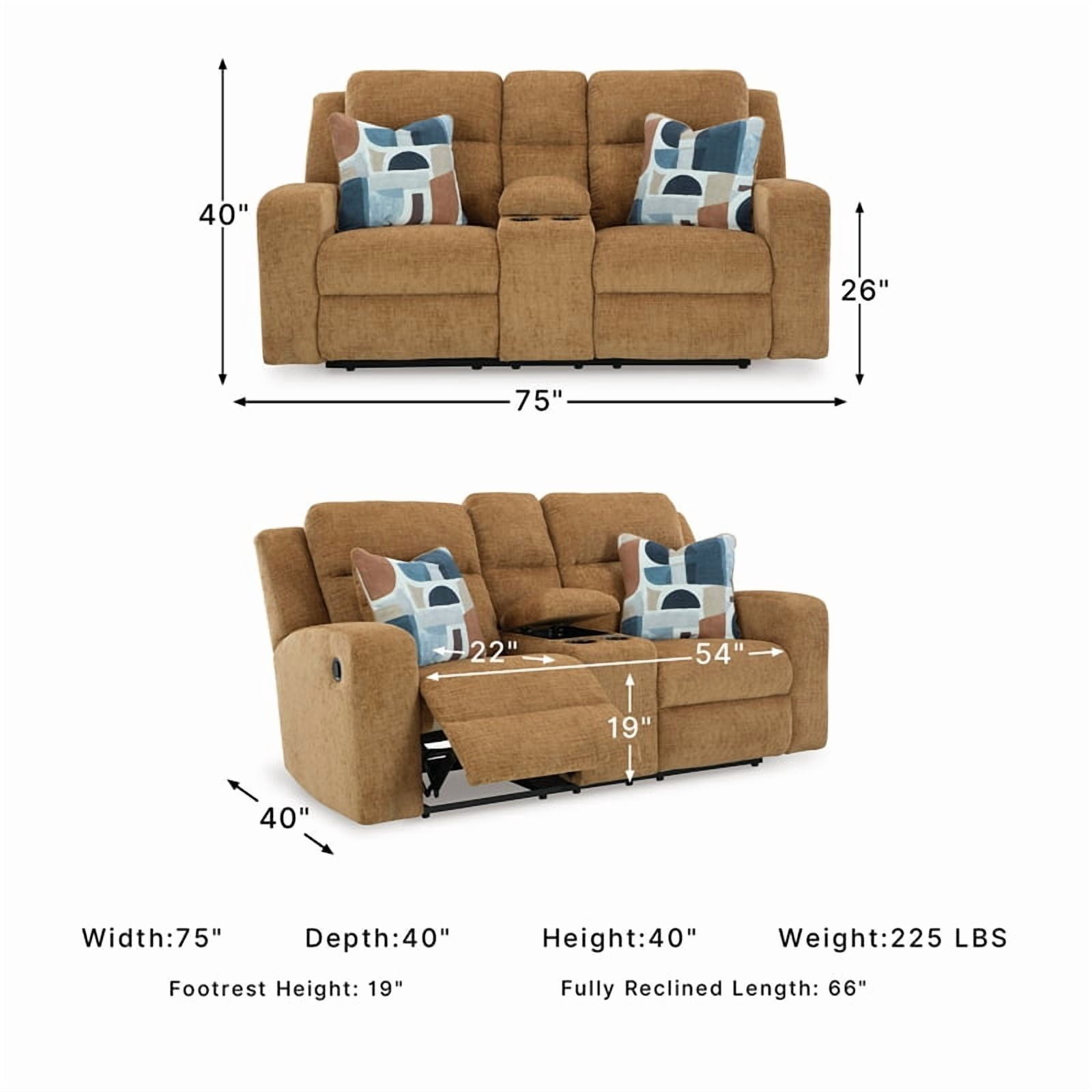 Signature Design by Ashley Furniture Kanlow Brown Reclining Loveseat