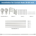 thumbnail image 6 of Urbanest Adjustable Volle Single Curtain Rod Set – 5/8 - Inch Diameter, With Pewter Rod, 28–84 Inches, 6 of 6