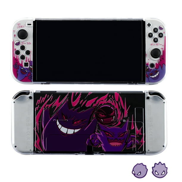 Estuche protector para Nintendo Switch Estuche protector transparente con traje de fantasma morado Estuche blando Caja de almacenamiento para NS