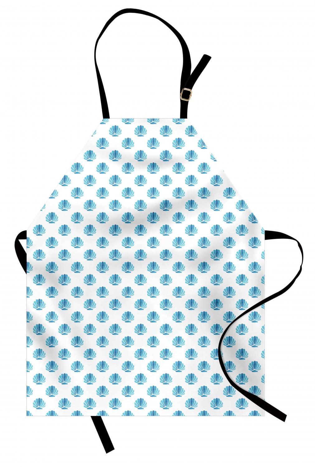 Shell Apron Shells Apron, Blended Aquatic Tone Watercolored Painting of Scallop ...