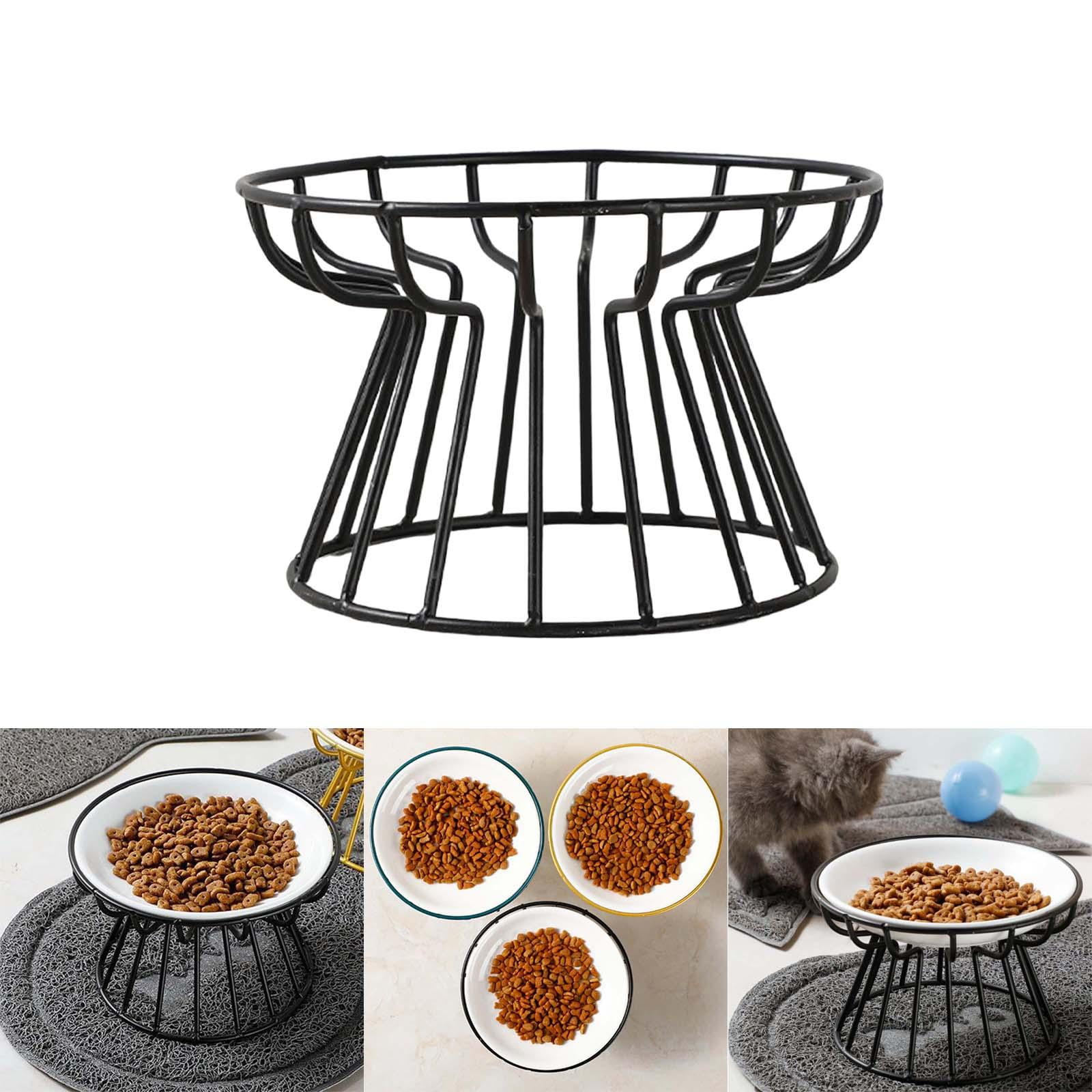 YWMJZEU Nordic Style Cat Bowl Pet Feeding Dish Cat Food Bowl Cat Elevated Feeder Black Black Raised Stand
