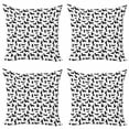 thumbnail image 1 of Ambesonne Dog Lover Throw Pillow Cover 4 Pack, Monochorme Canine, 20", Black White, 1 of 2