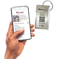thumbnail image 3 of ® Web Enabled Smart Aluminum Convertible Luggage ID Tag + Braided Steel Loop, with DynoIQ & Lifetime Recovery Service (Cool Silver), 3 of 3