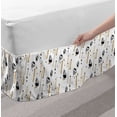 thumbnail image 2 of Scandinavian Bed Skirt, Tropical Foliage Leaves with Diagonal Stripes Triangles Modern, Elastic Bedskirt Dust Ruffle Wrap Around for Bedding Decor, 4 Sizes, Pale Coffee Eggshell, by Ambesonne, 2 of 2