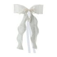thumbnail image 2 of Elegant Pearl Bow Curtain Tieback - 26.9 X 12.9in Decorative Window Drapery Holdback - Three Colors Available for Home Living Room & Bedroom Decor, White, 1pc, 2 of 6