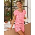 thumbnail image 4 of Ekouaer Women 2 Piece Pajamas Set Short Sleeve Comfy Lounge Set Round Neck Tops and Shorts Pjs with Pockets, 4 of 5