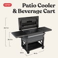 thumbnail image 2 of Keter Outdoor Patio Cooling Chest, 89.8 Qt Ice Chest Beverage Bar Cart w/Wheels, Graphite, 2 of 17